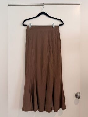 OGL Maxi Skirt Brown Long Mermaid Skirt Linen Activewear Small NWT